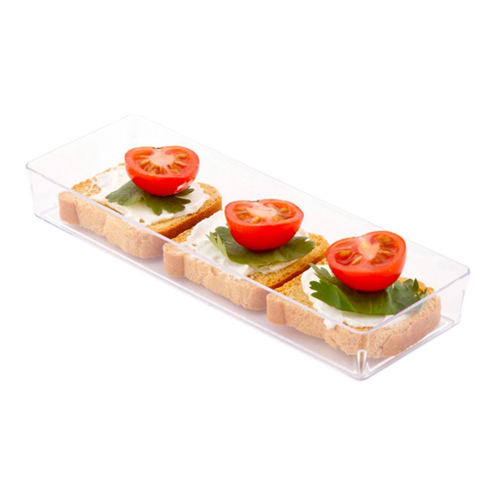 Restaurantware 5.2 X 1.8 Inch Mini Tasting Plates 100 Disposable Rectangle Plastic Plates - Durable Stylish Clear Plastic Hors D