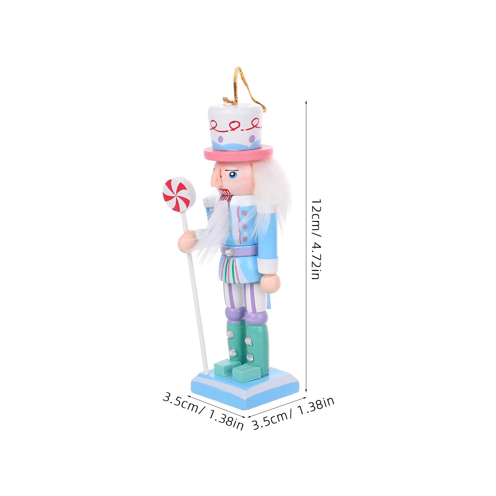 Garneck 4Pcs Christmas Nutcracker Ornaments 4.72inch Wooden Candy Nutcracker Soldier Figures Festive Hanging Xmas Tree Decoratio