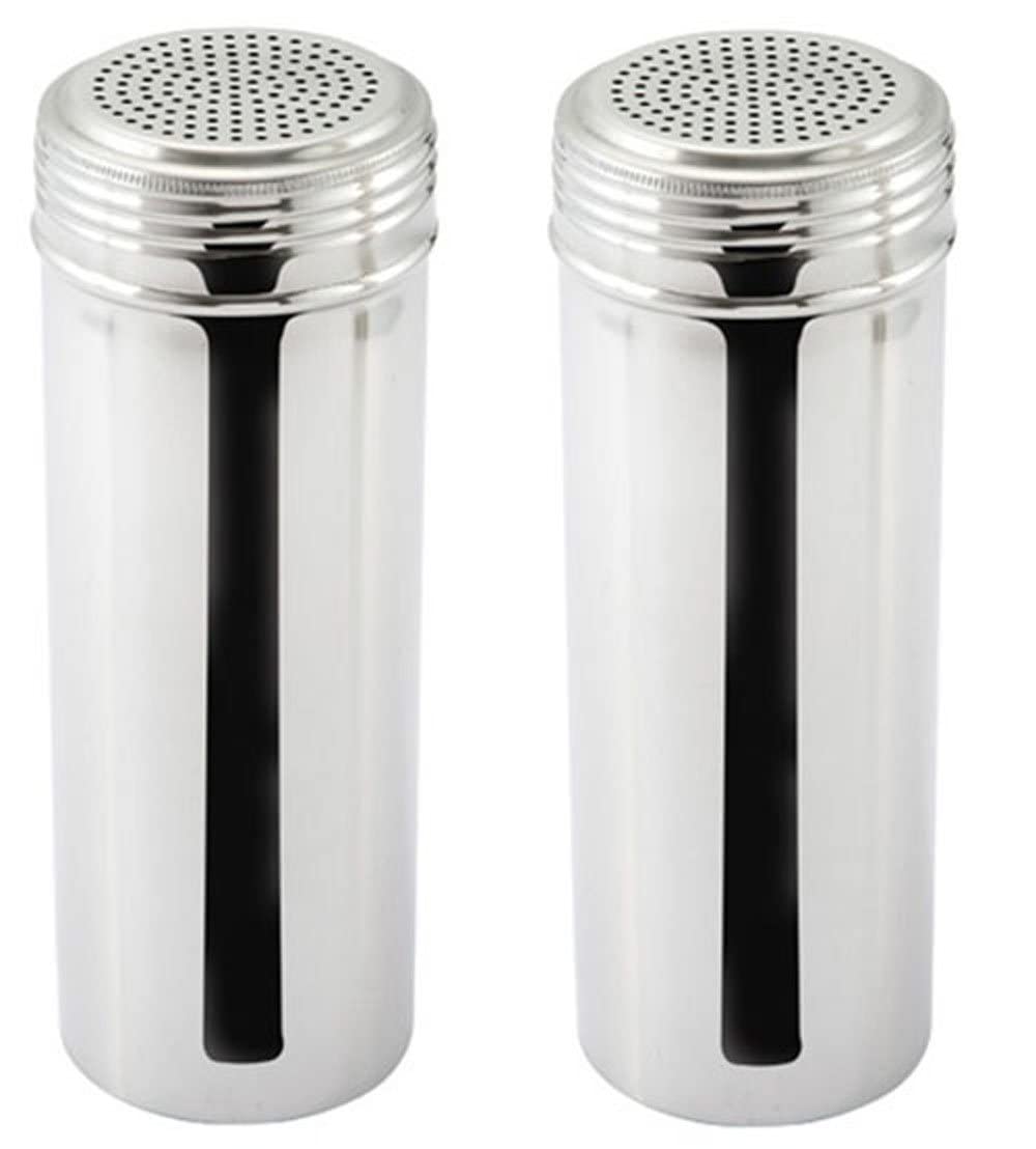 Great Credentials Stainless Steel Dredge Shaker, Without Handle 22-Ounce, Set Of 2 (Large)
