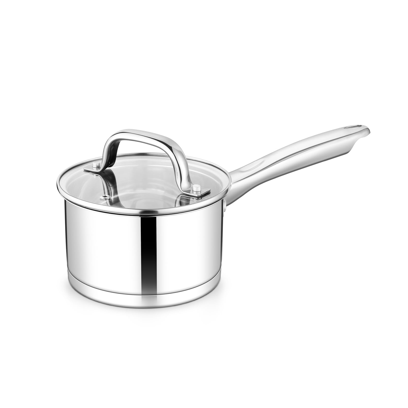 TeamFar 1 qt Saucepan, Stainless Steel Small Sauce Milk Pan with Lid