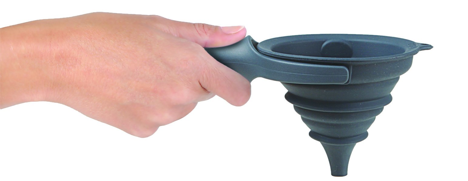 Dexas Pop Collapsible Silicone Funnel, 4.5 Inch Diameter, Gray