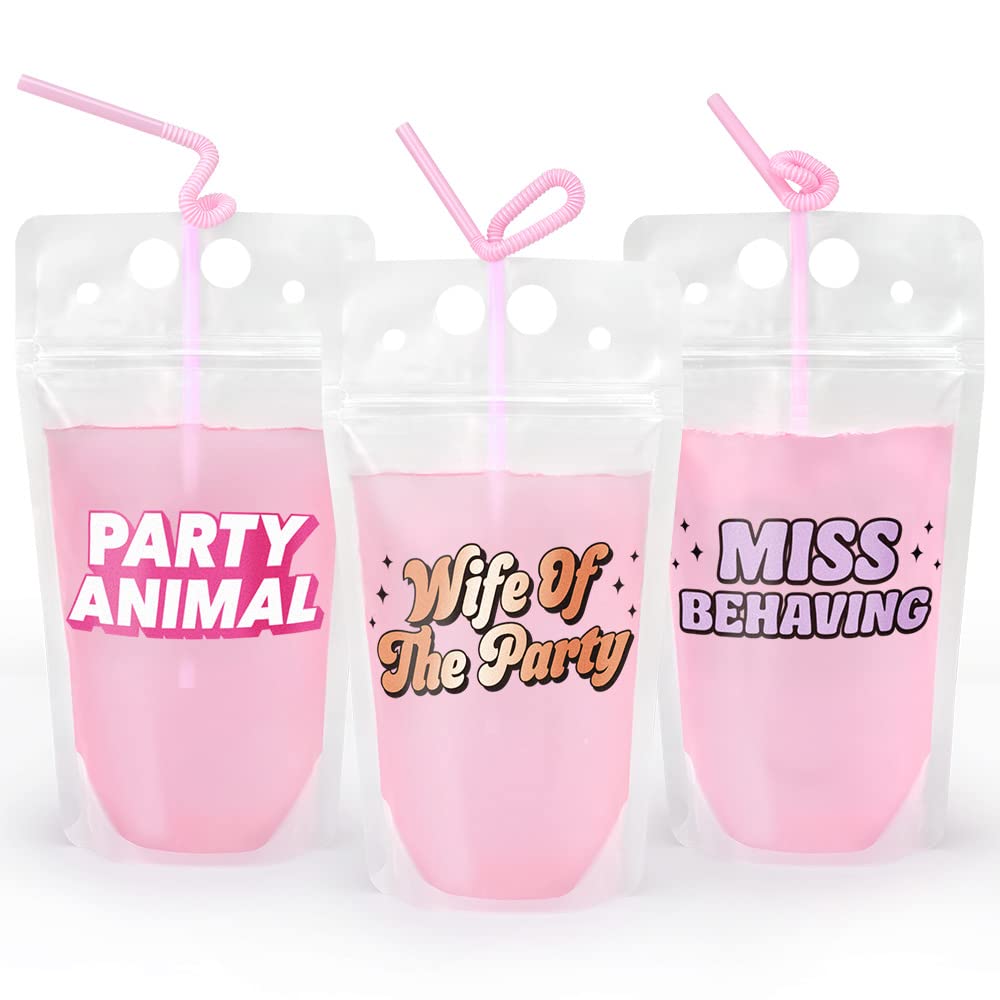 Xo, Fetti Bachelorette Party Drink Pouches - 16 Count | Bachelorette Party Cups, Bridesmaid Names Decorations, Maid Of Dishonor