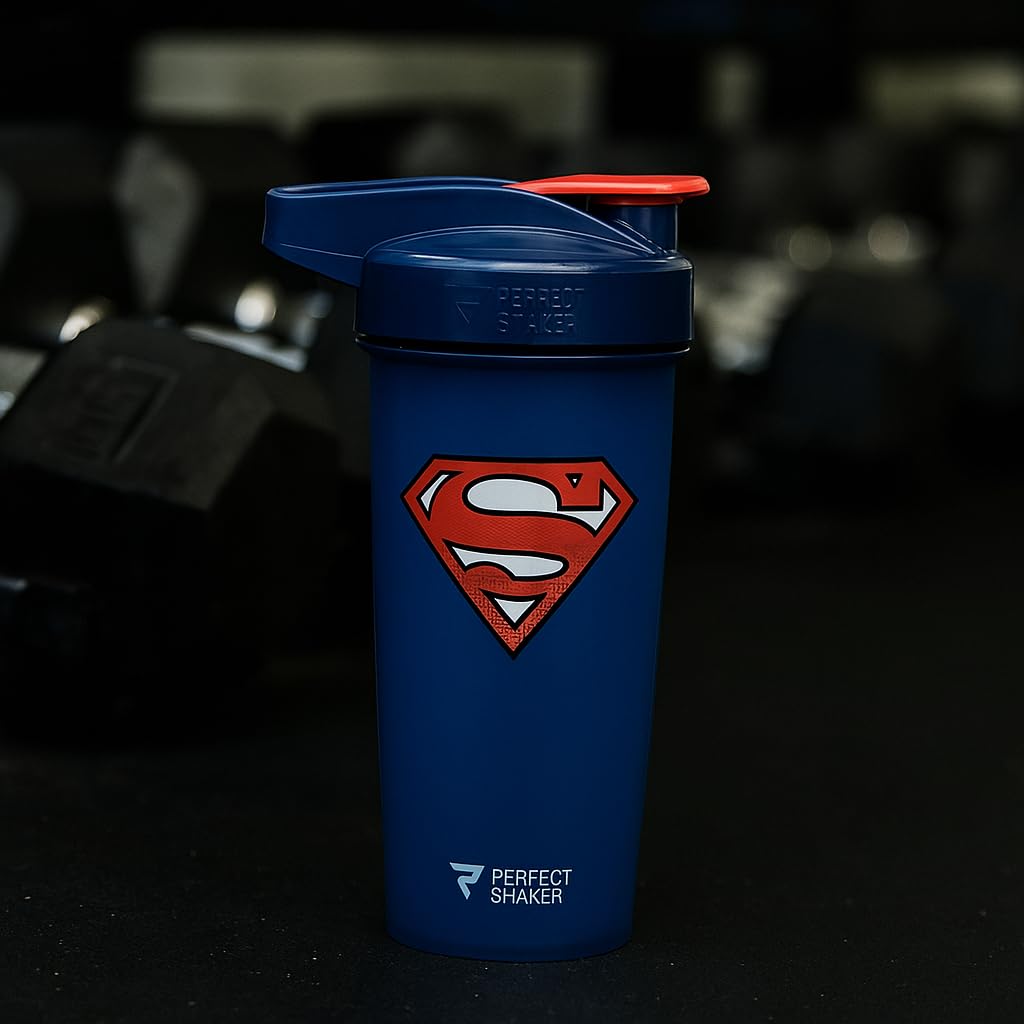 Perfectshaker Performa Activ Dc Comics & Justice League Series Shaker Bottle, Best Leak Free Bottle With Actionrod Mixing Techno