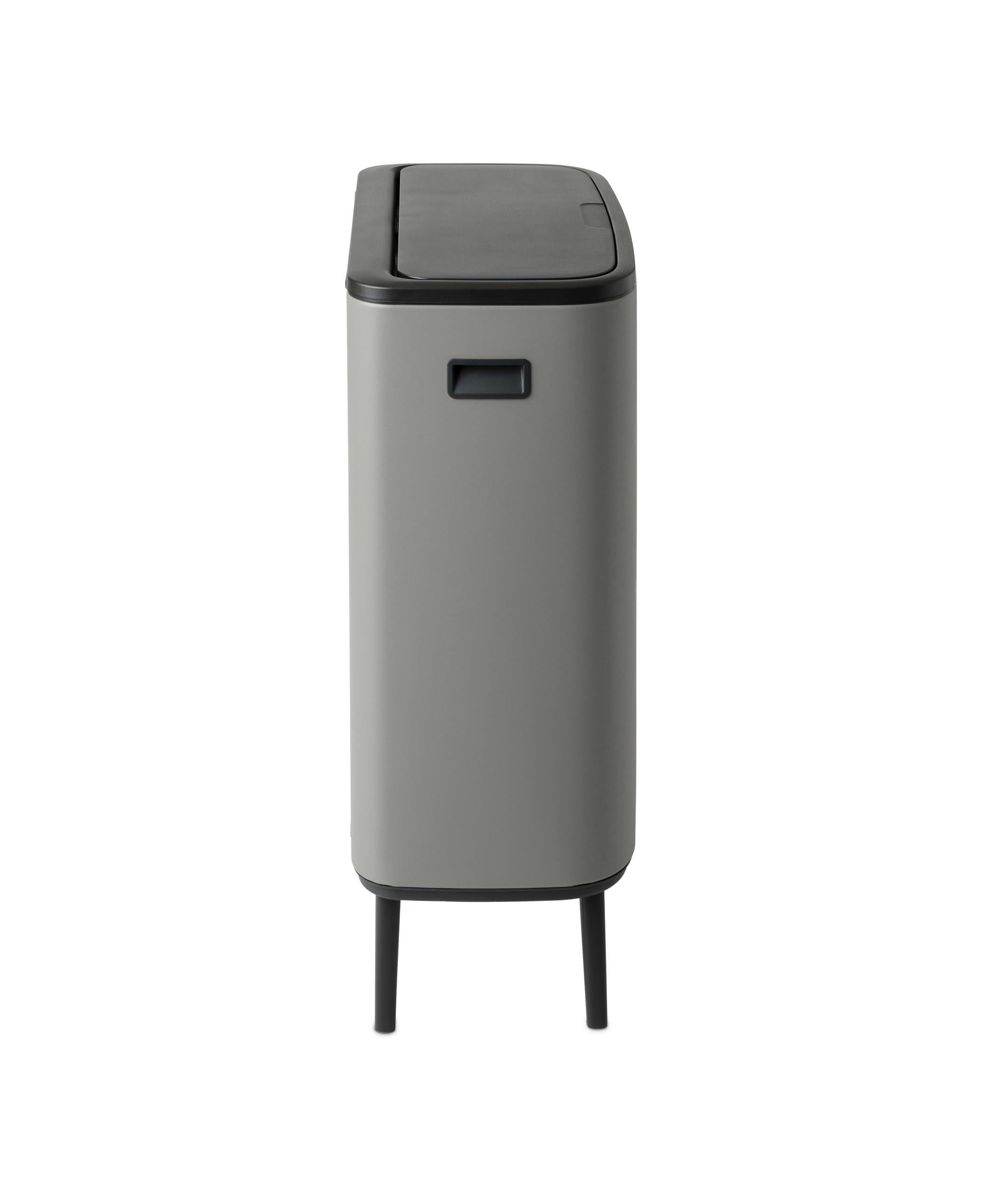 Brabantia Bo Hi Touch Top Trash Can - 2 X 8 Gal Inner Buckets (Mineral Concrete Gray) Waste/Recycling Garbage Can, Removable Com