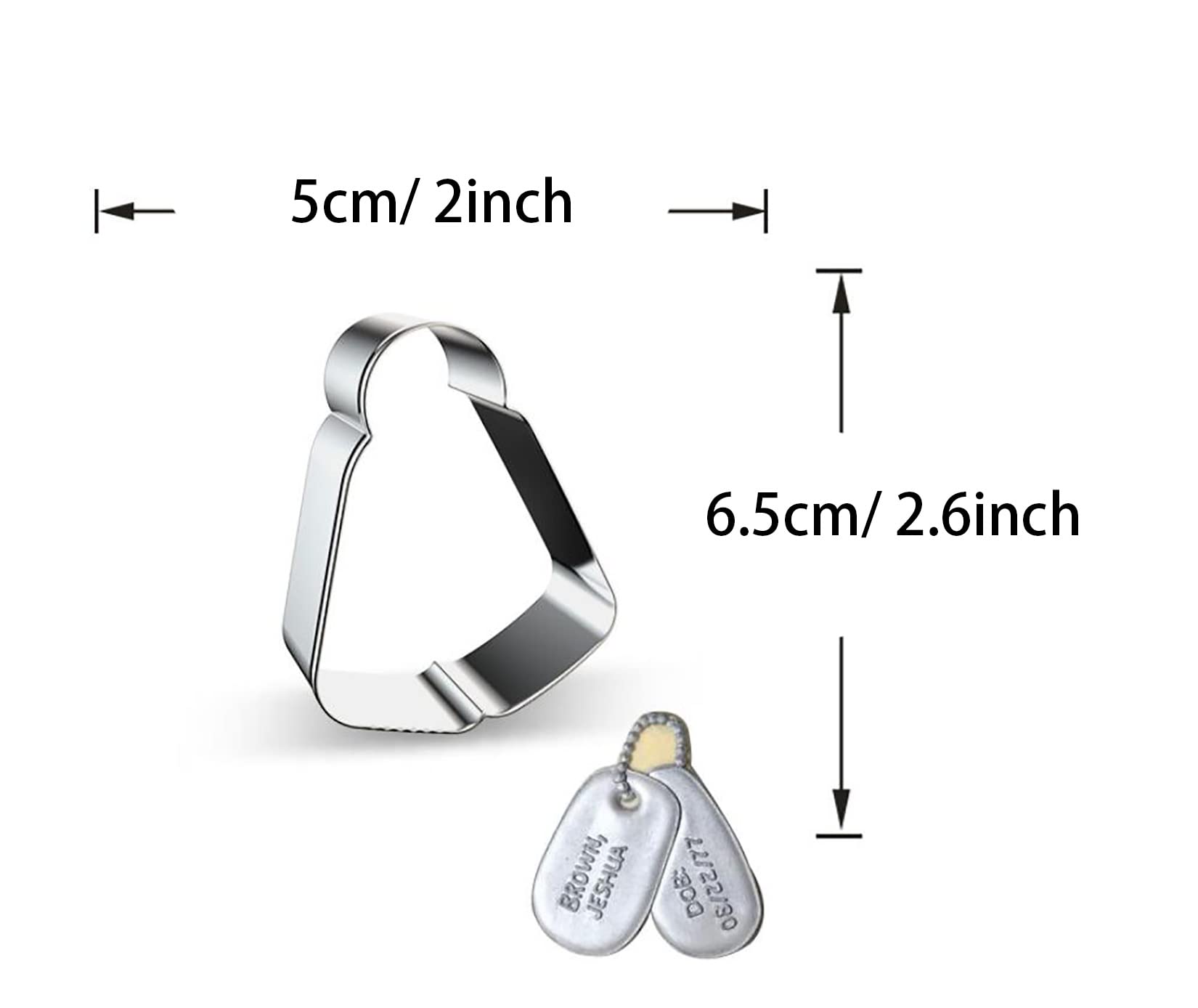 Wjsyshop Military Army Two-Pieces Dog Tag Shape Cookie Cutter