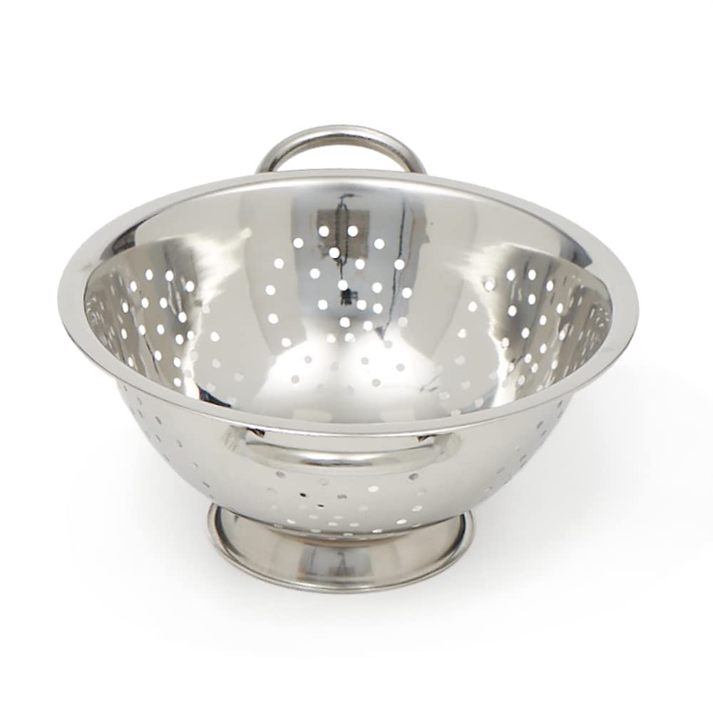 Home Basics Stainless Steel Colander, 5 Quart, Silver