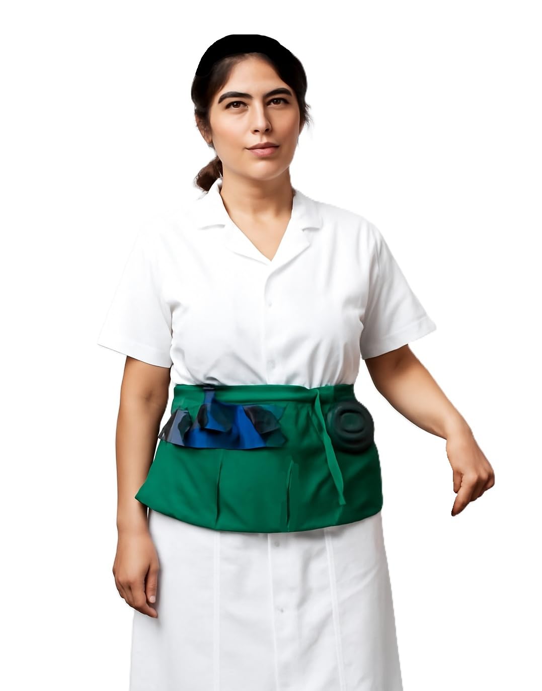 Fqzilon Waist Apron Waitress Waiter Server Short Aprons For Resturant Home Kitchen Cooking (Green)