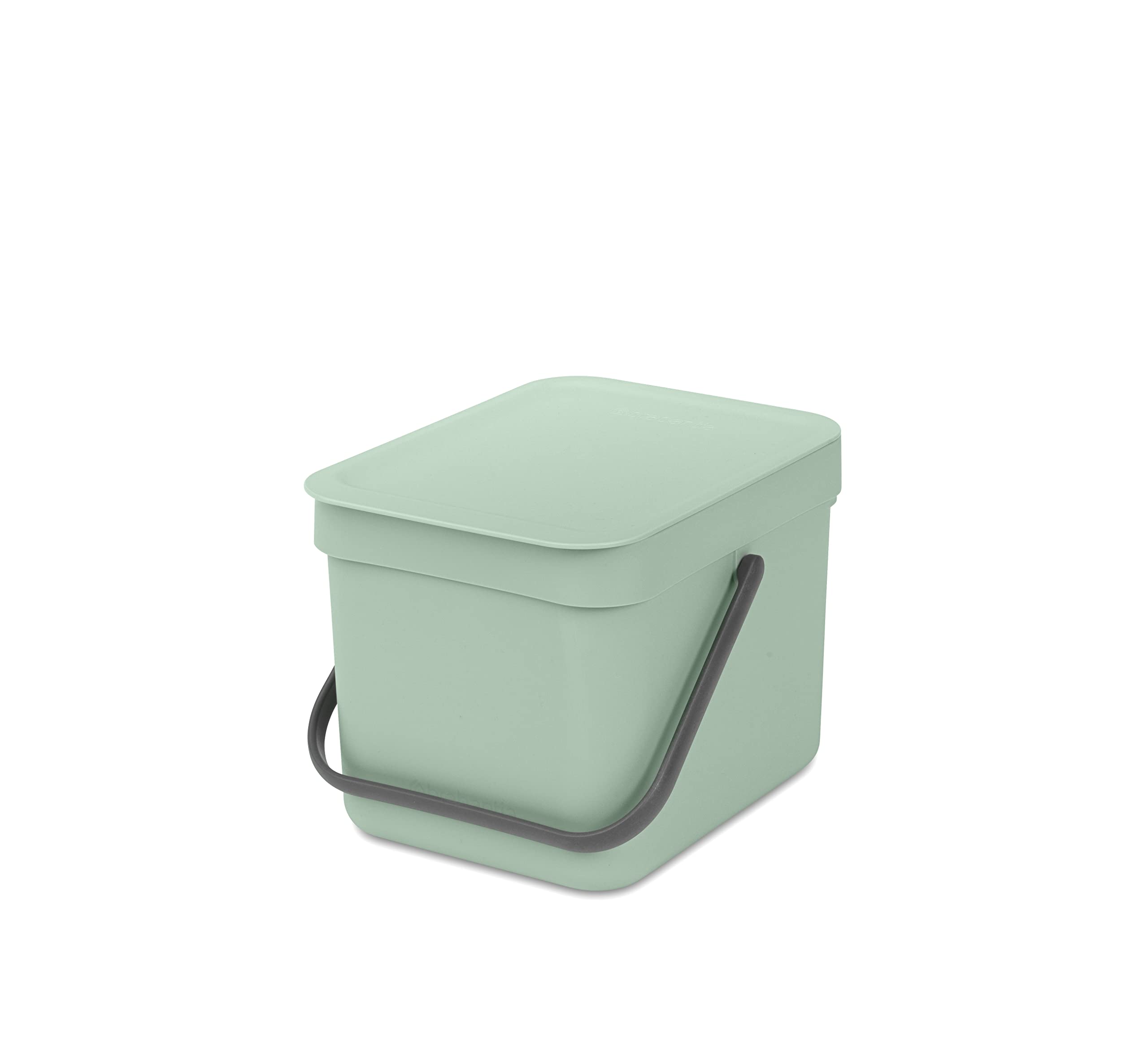 Brabantia Sort & go Food Trash can (16 galJade green) Small countertop Kitchen compost caddy with Handle & Removable Lid  Easy clean  Fixtures Included for Wallcupboard Mounting