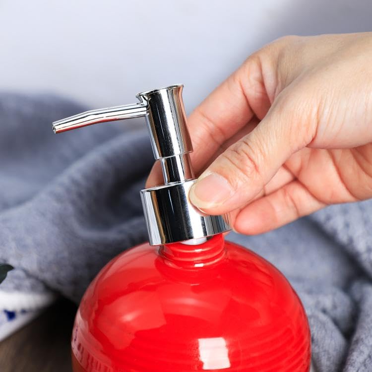 123Arts Ceramics Retro Soap Dispenser with Pump Soap Bottle Lotion Bottle