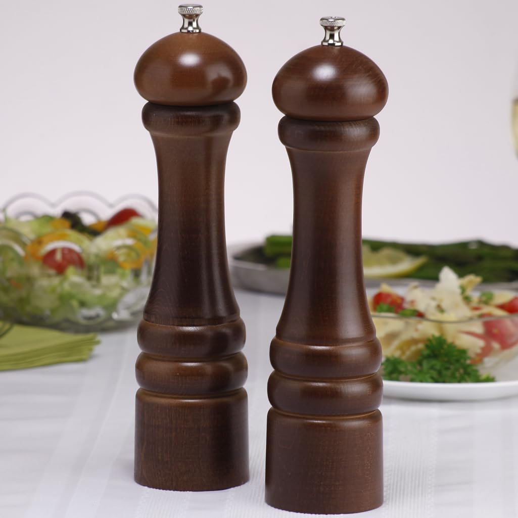 Chef Specialties 10'' Imperial Pepper Mill And Salt Mill Set, Walnut