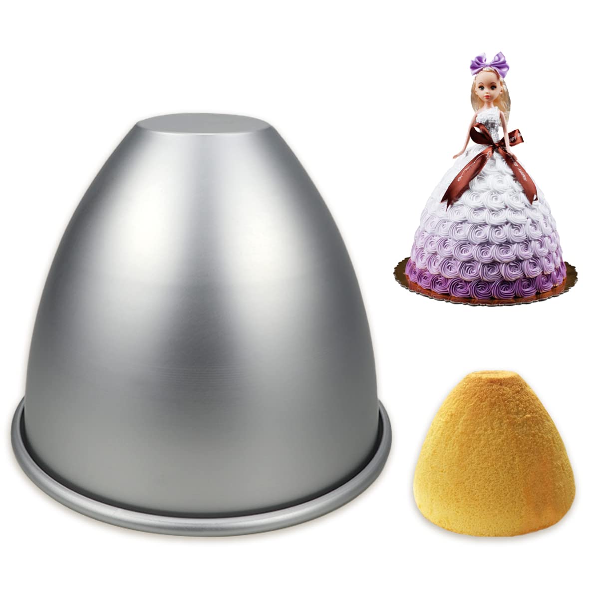 DOERDO Doll Dress Cake Pan Mold Princess Doll Cake Bottom Mold Baking Dessert Mold for Home Party, 15X13.5cm