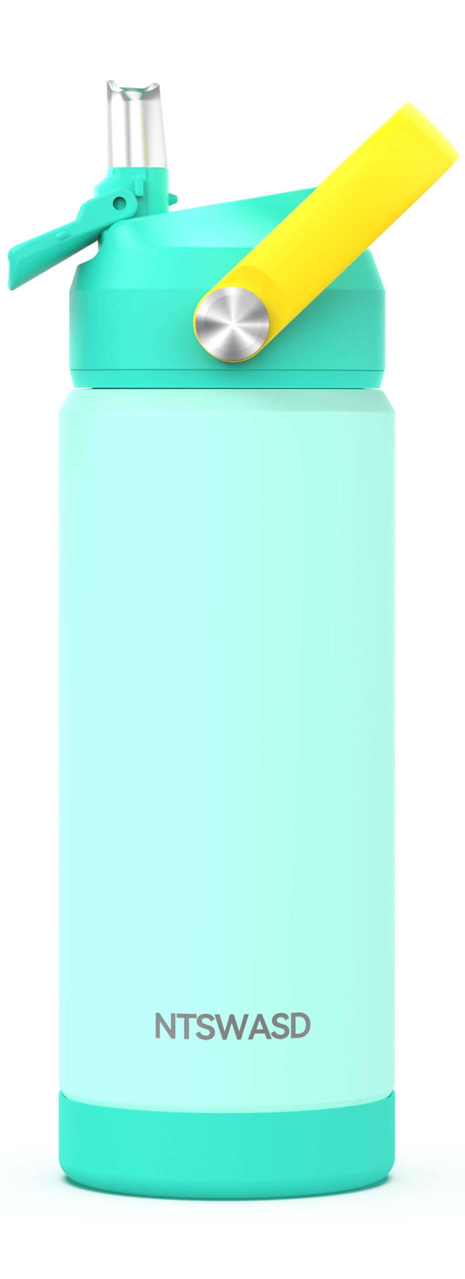 Ntswasd Kids Water Bottle with Straw,18 oz Boys Insulated Cups with Stainless Steel Leak Proof for School,Sport&Travel(Green)