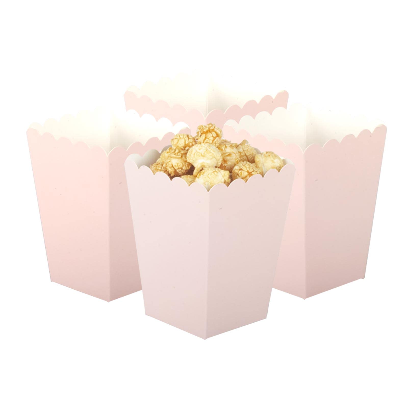 Woparty Light Pink Popcorn Boxes Set Of 36 Mini Paper Popcorn Favor Boxes,Open-Top Cardboard Popcorn Container For Party Supplie