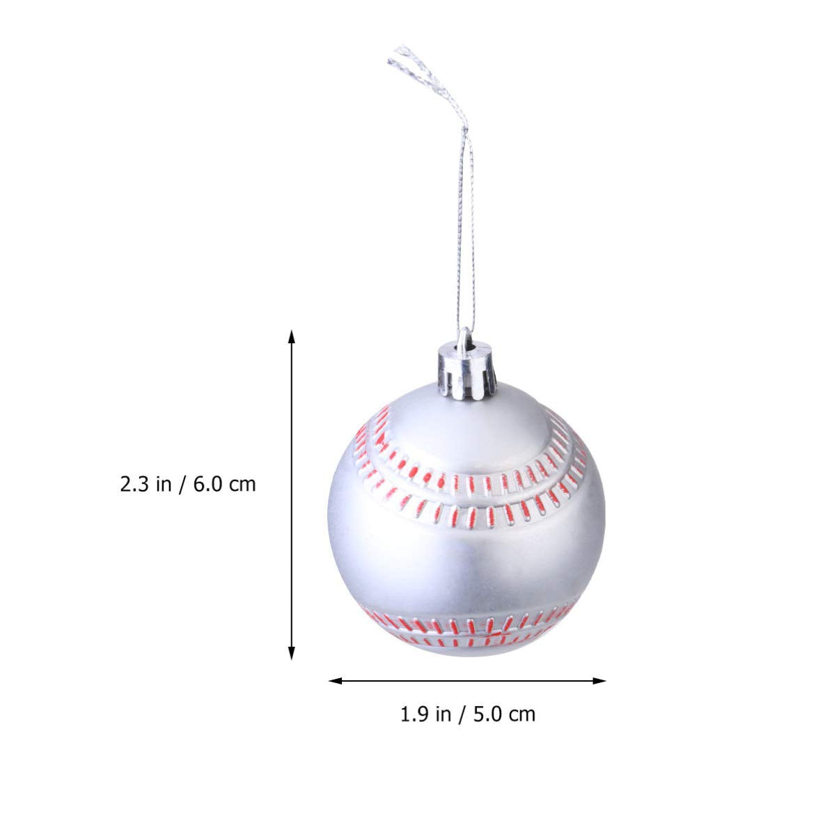 Toyvian Hanging Baseball Ornaments, 6 Pcs Tree Hanging Ball Baseball Balls Ornaments for Sport Party Decor |6x5x5CM