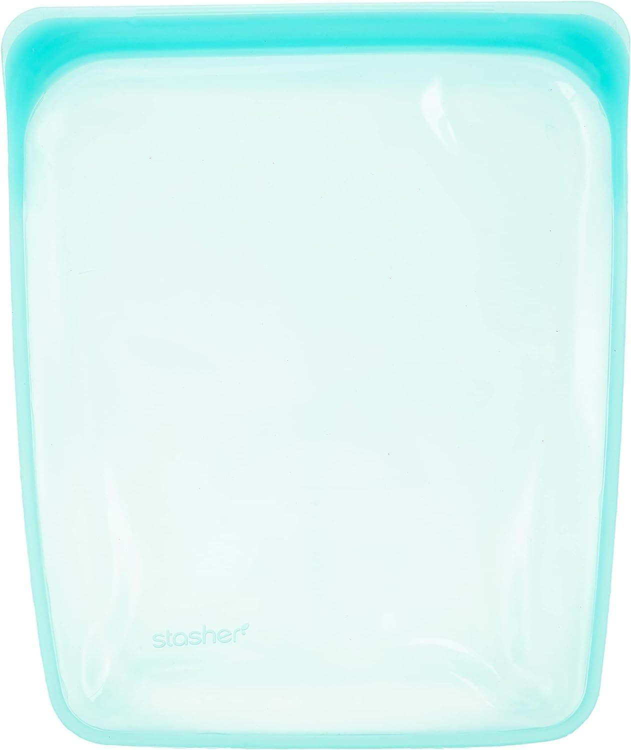 Stasher Platinum Silicone Food Grade Reusable Storage Bag, Aqua (1/2 Gallon) | Reduce Single-Use Plastic | Cook, Store, Sous Vid