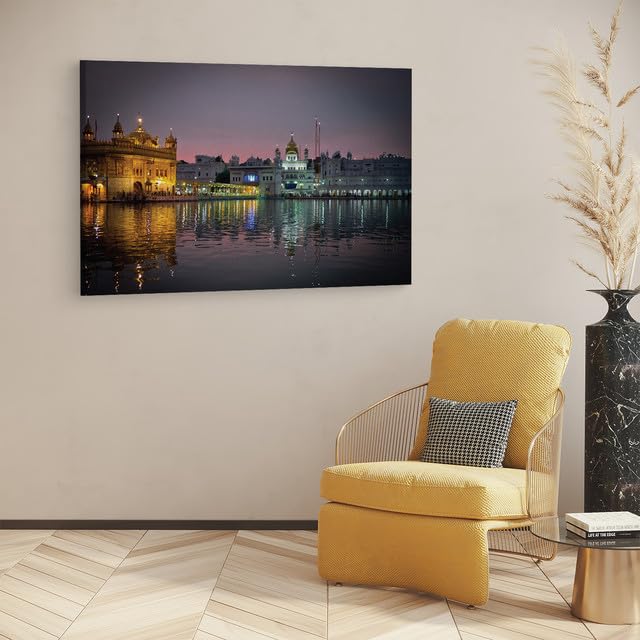 TRUECANVAS Sri Harmandir Sahib, Wooden Framed Canvas Paintings for Home Decor | Bedroom, Living Room,Wall Decoration | Wall Art