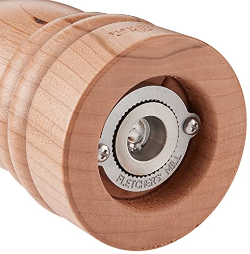 Fletchers' Mill Federal Pepper Mill, Cherry - 8 Inch, Adjustable Coarseness Fine To Coarse, Made In U.S.A.
