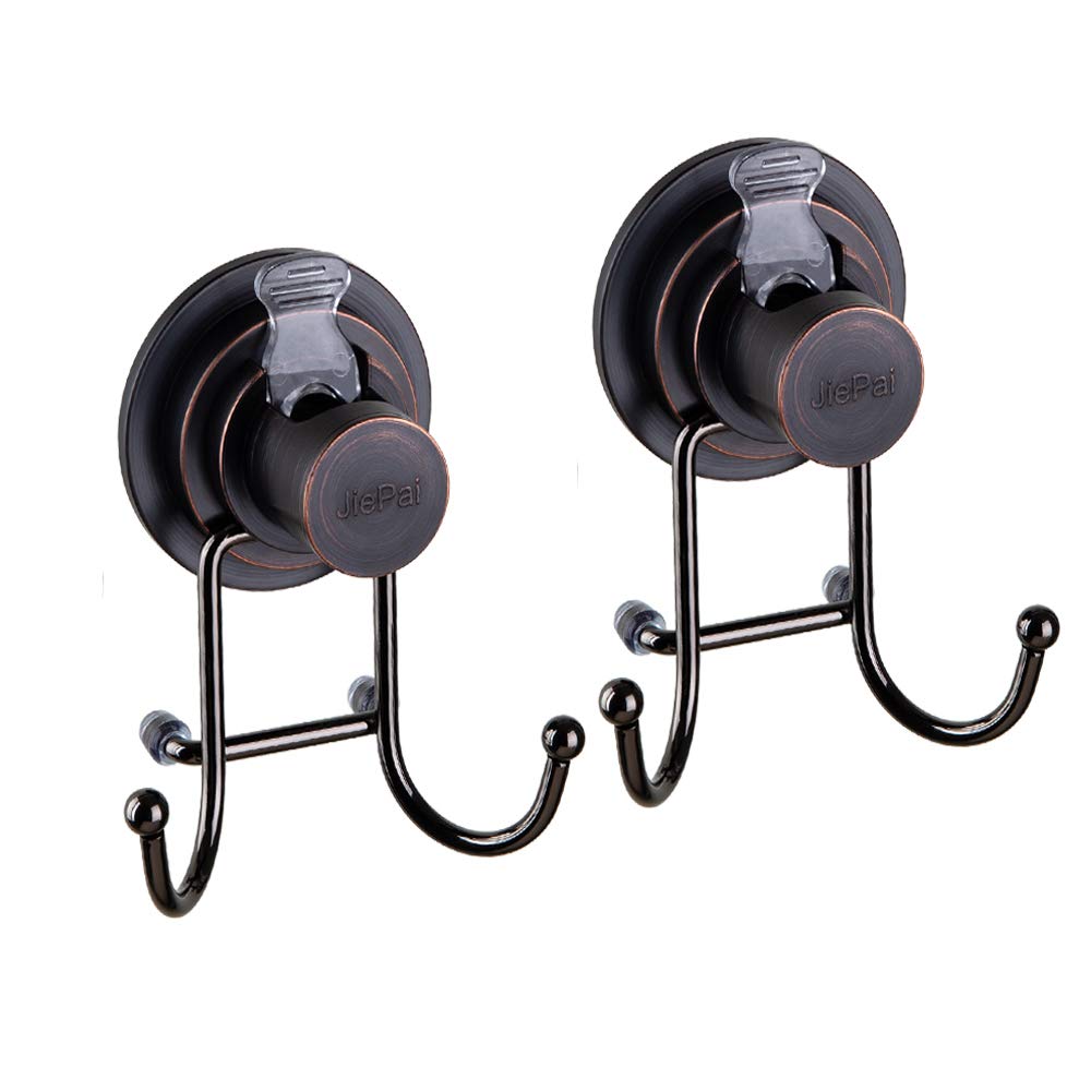Jiepai Vacuum Suction Cup Hooks Shower Bath Towel Hooks Hanging Towel Holder Wall Towel Rack Organizer For Kitchen, Bathrobe,Loo