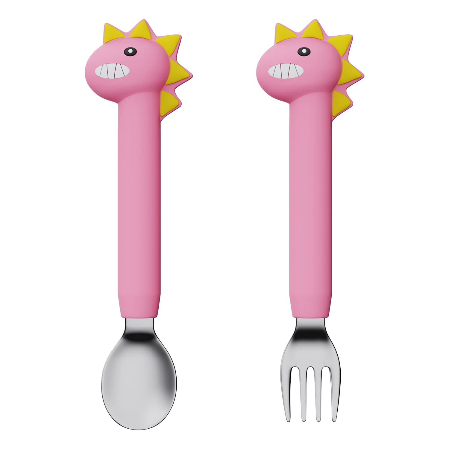SFCCMM Forks and Spoons Cartoon Set Stainless Steel Utensils Flatware Round Handle Utensils Silverware Flatware Cutlery Set for 