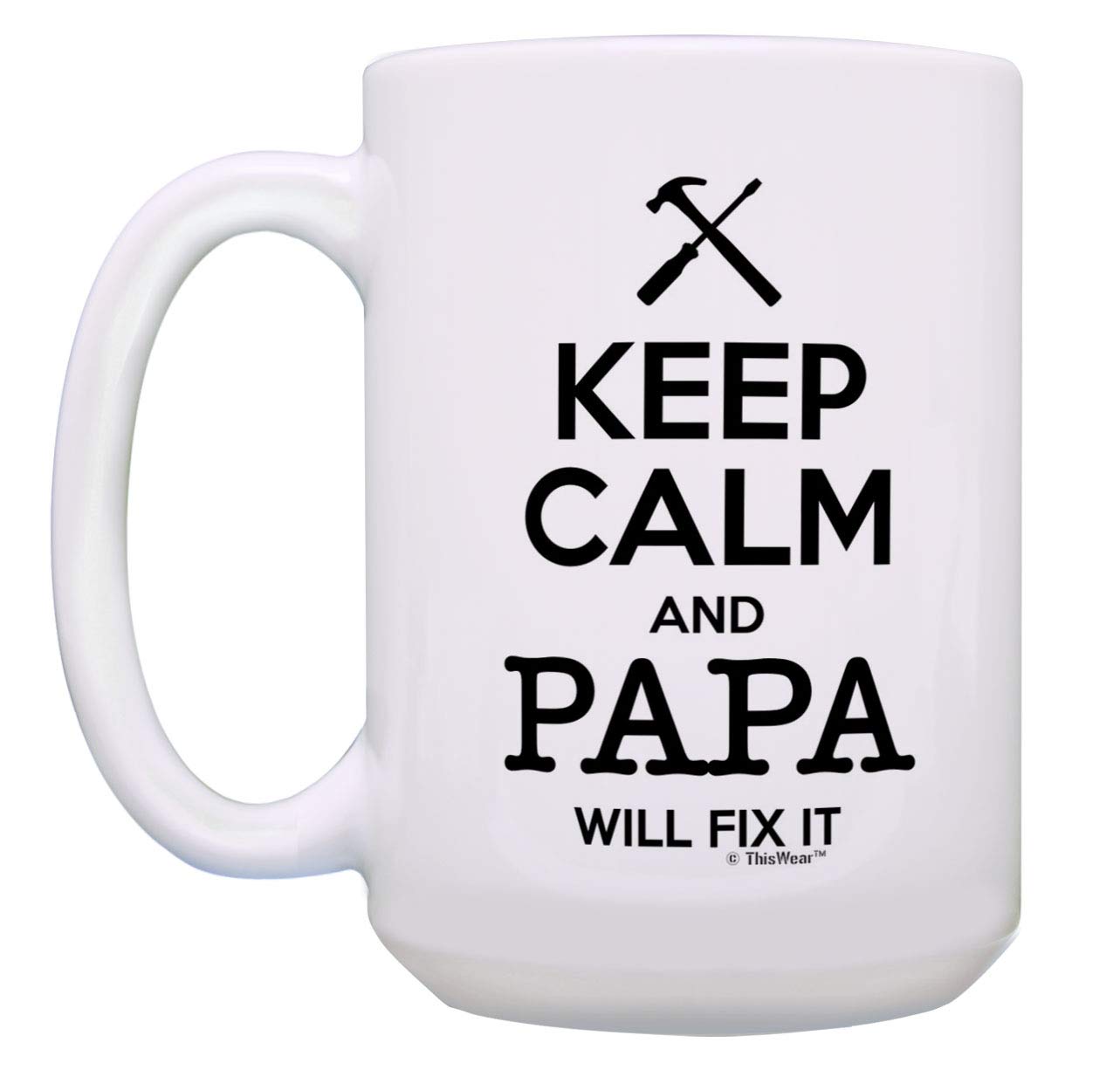 ThisWear Grandparents Gifts Keep Calm Nana and Papa Mug Set 2 Pack 15-oz Coffee Mugs Tea Cups 15oz Mugs