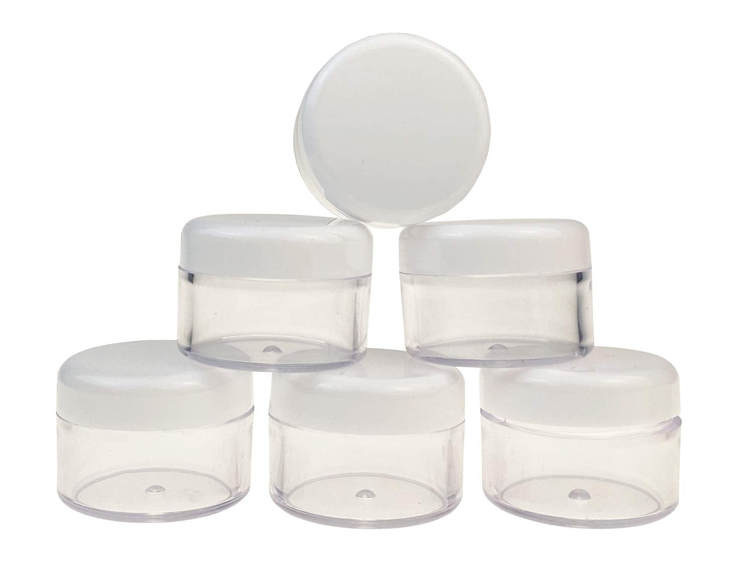 Plastic Transpatent 15G Sample Empty Container Jars Round Pot White Screw Cap Lid Small Tiny Bottle For Cosmetic Make Up Eye Sha