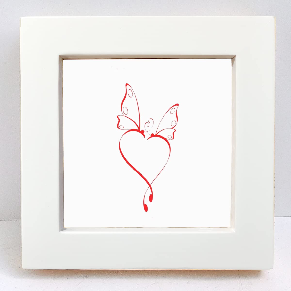 ZXT-parts 4x4 Picture Frame White, Small Square.Solid Wood Frame, Real Glass Panel, Exquisite Workmanship.Set on the Table, Hang