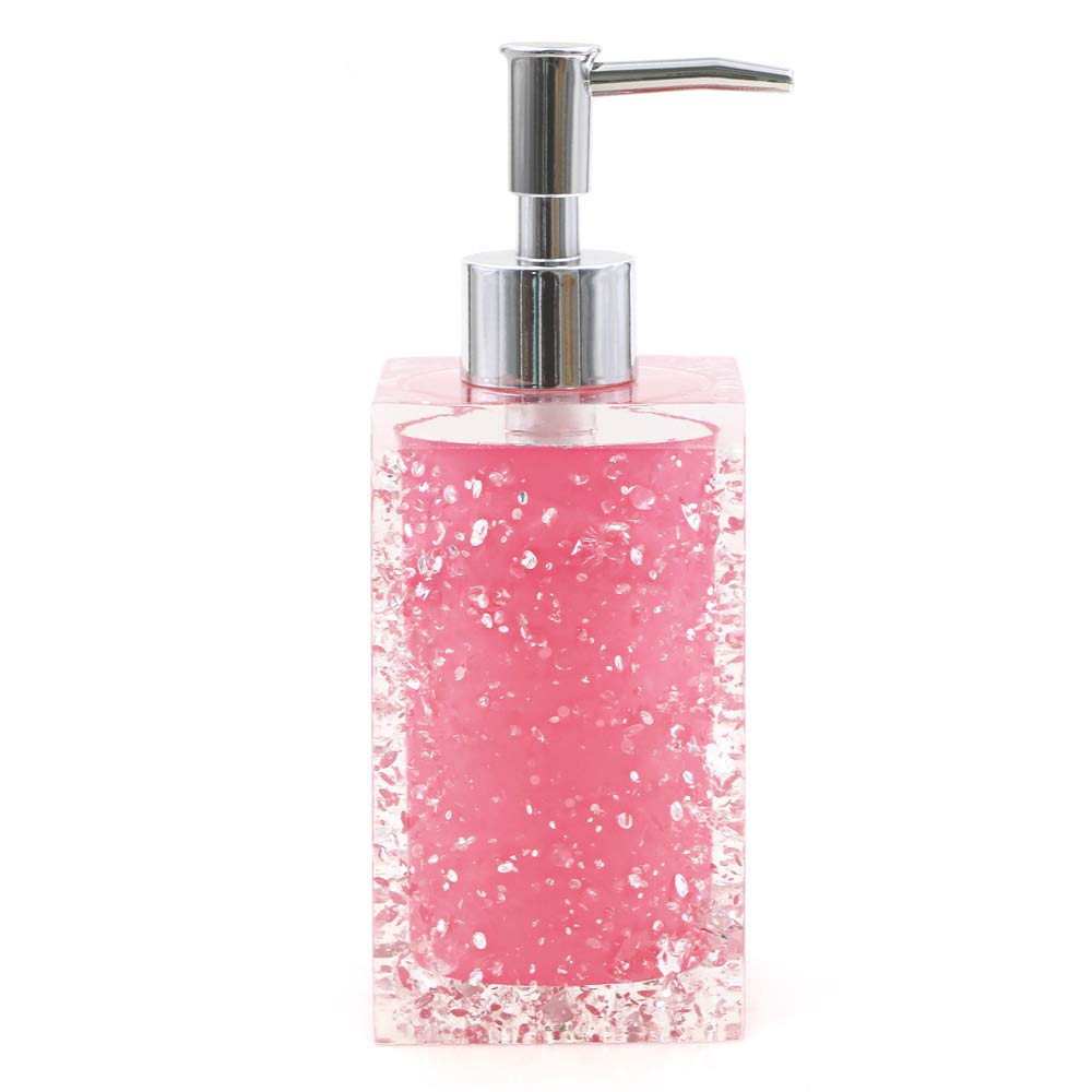 Resin Lotion Soap Dispenser Pump For Kitchen Or Bathroom Countertops, Pink