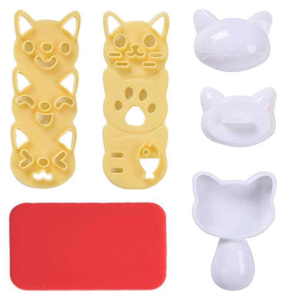 Vanvene Small Rice Ball Mold Sets Lovely Cat Pattern Diy Sushi Bento Nori Kitchen Rice Mould Diy Kitchen Tools With Nori Seaweed