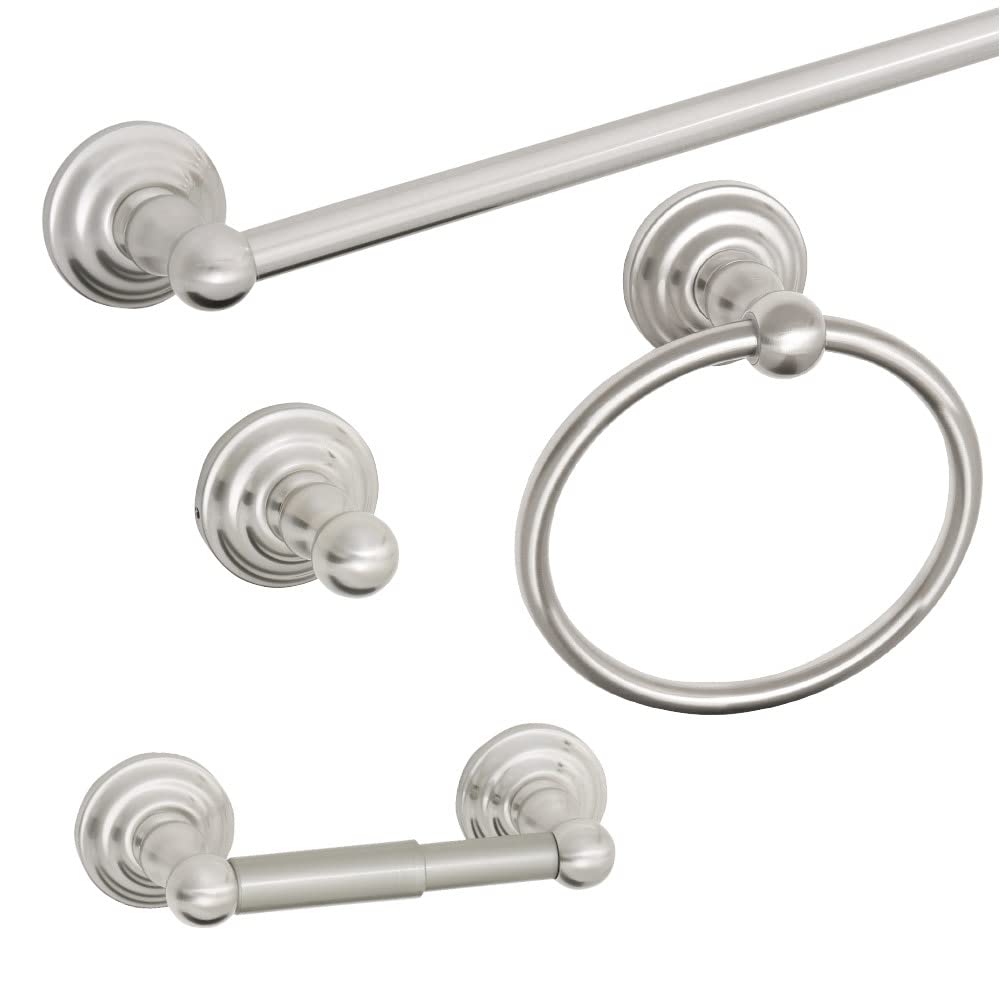 Design House 188631 Calisto 4-Piece Bathroom Accessory Kit, Satin Nickel