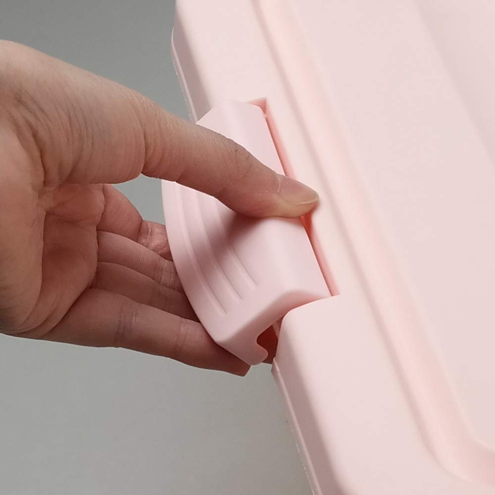 Yubine 2 Packs Plastic Storage Bin With Lid, 14 Quart Latching Tote Box, F