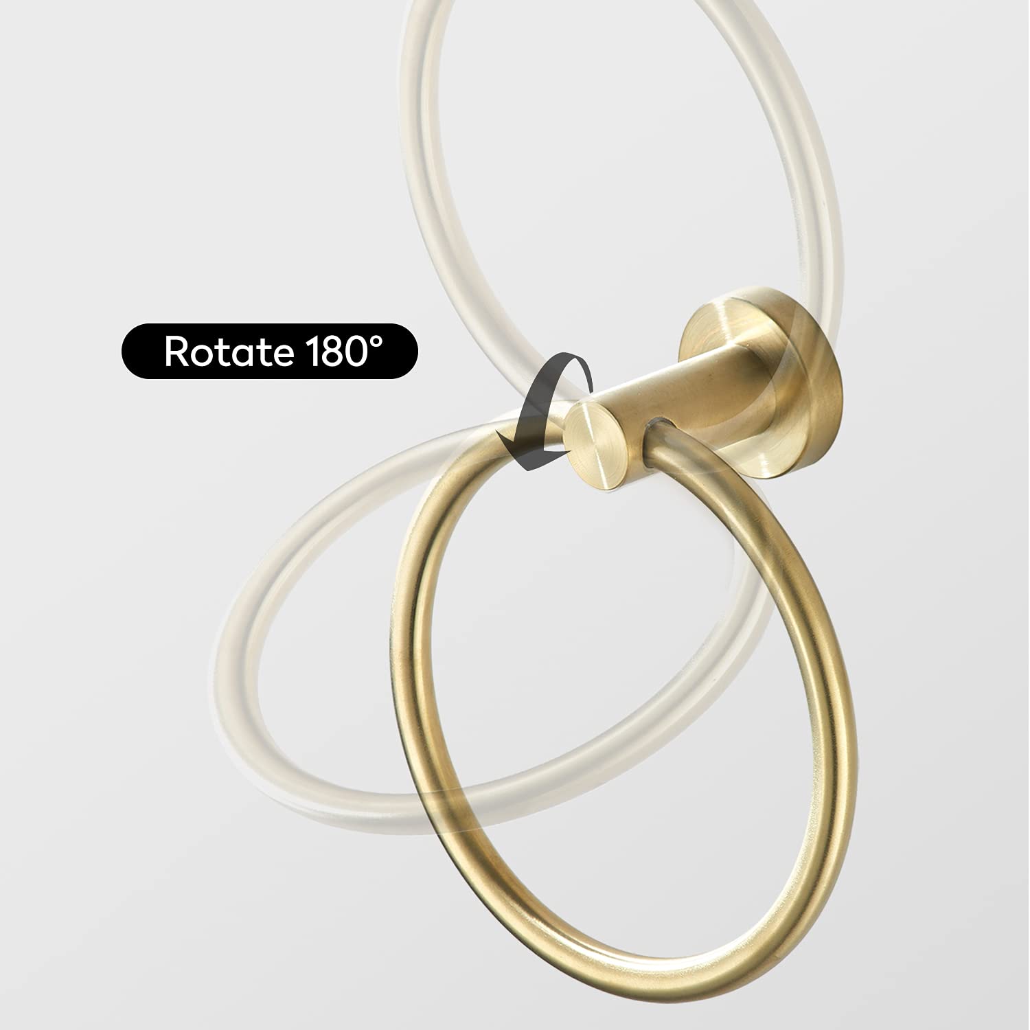 Fairgia Brushed Gold Bathroom Hardware Set, Gold Toilet Paper Holder Towel Ring And 4 Robe Hooks Hand Towel Holder Bathroom Acce