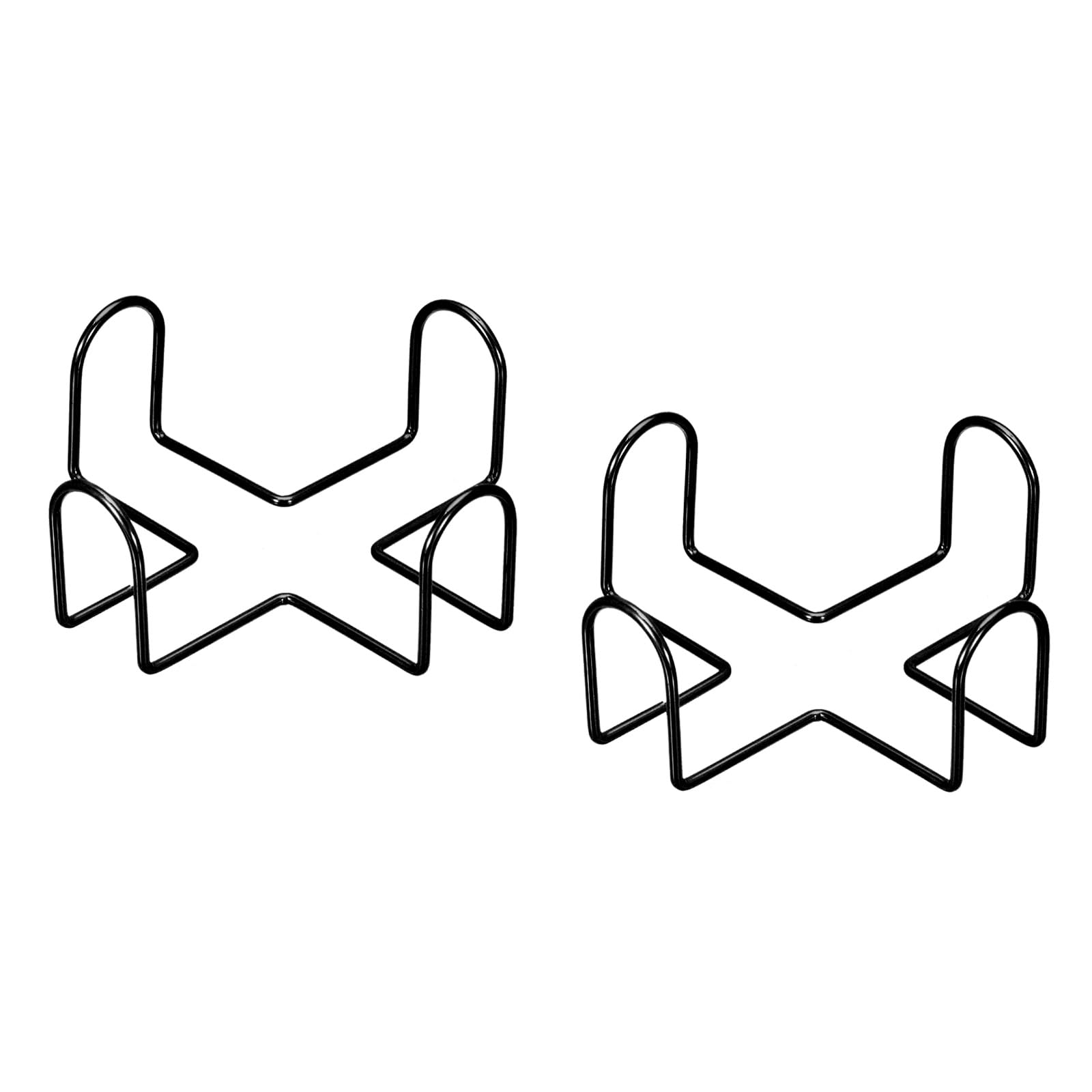 Uxcell Coaster Holder, 2Pcs 1.77'' - Iron Metal Coaster Storage Rack For Both Round And Square, Holds 4 Coasters (Black)