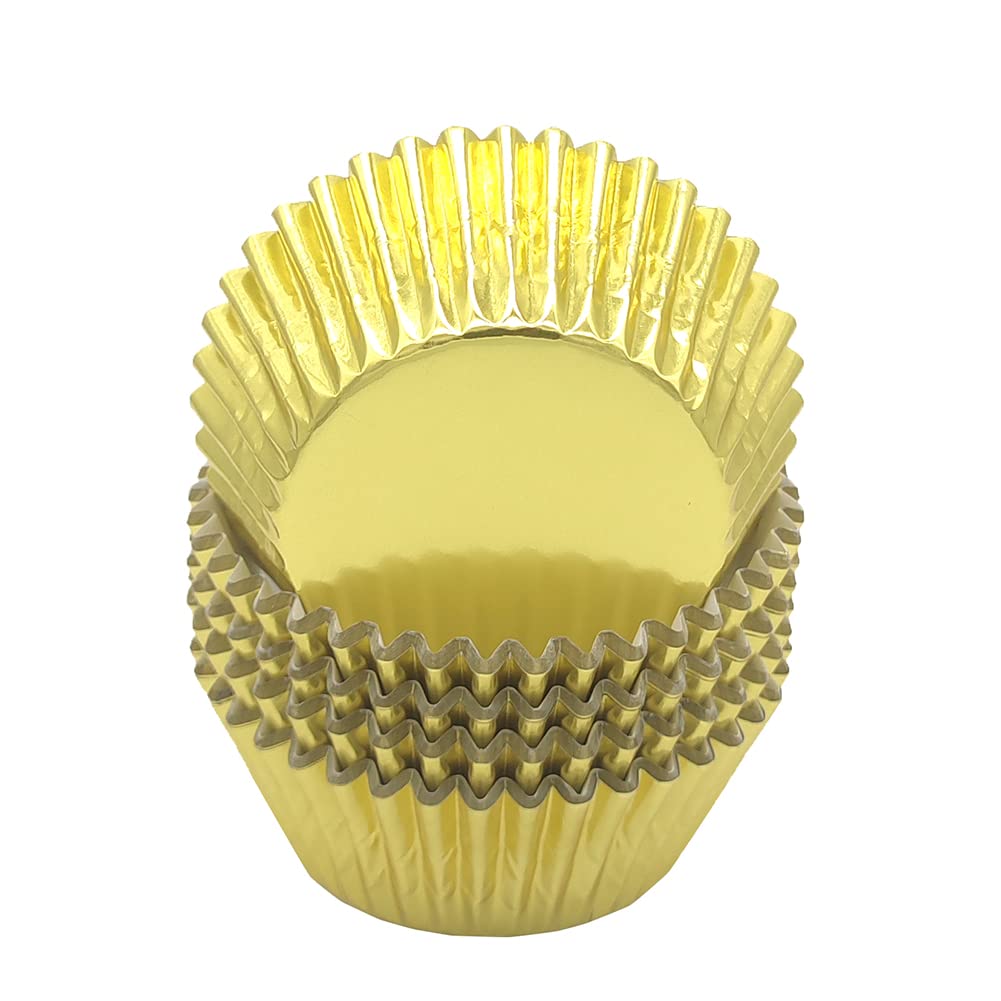 Mombake Standard Gold Foil Cupcake Liners Muffin Baking Cups For Party And More, 100-Count