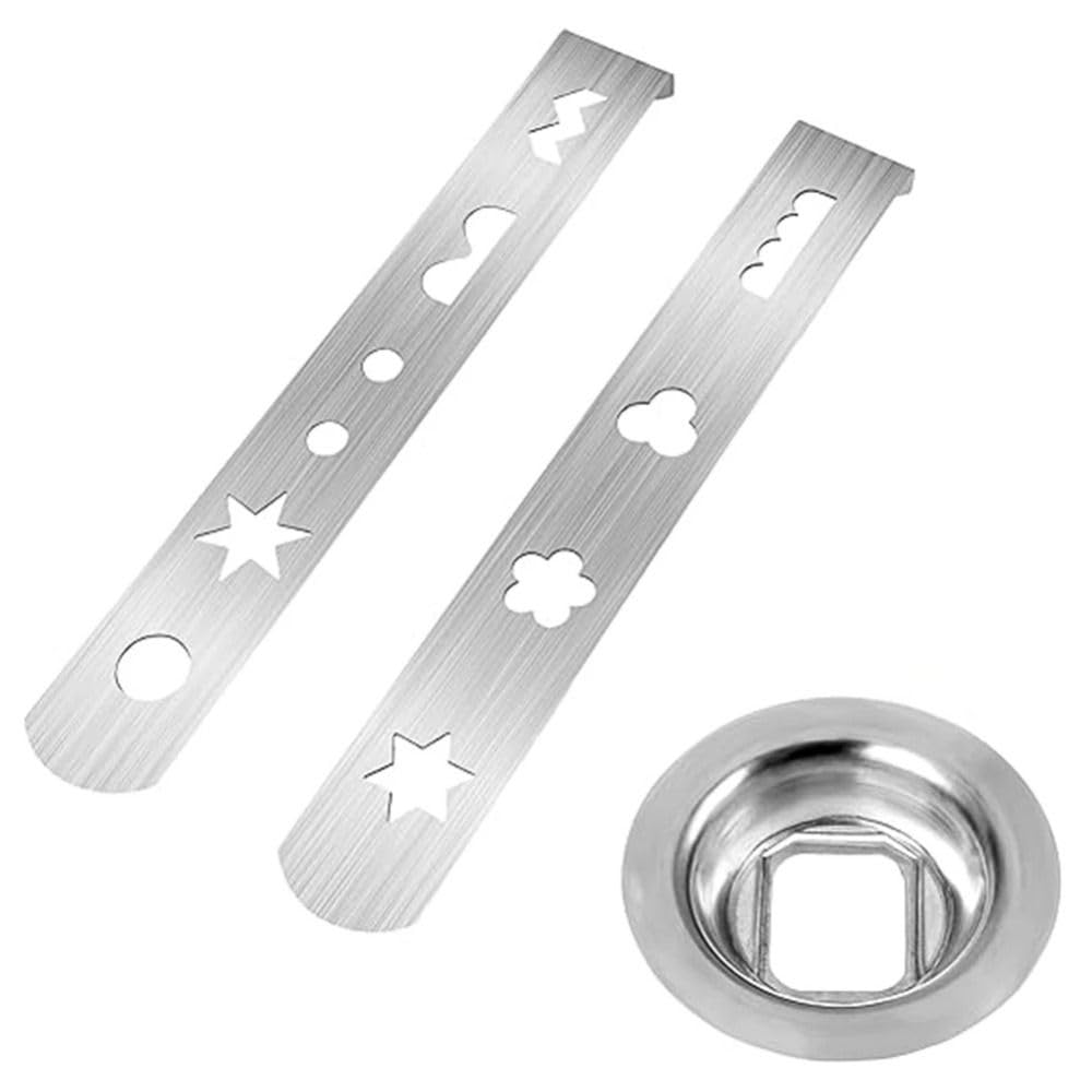 3Pcs Cookie Maker Pastry Press Attachment, Stainless Steel Meat Grinder Attachment, Biscuit Mould Dough Cutters for Baking