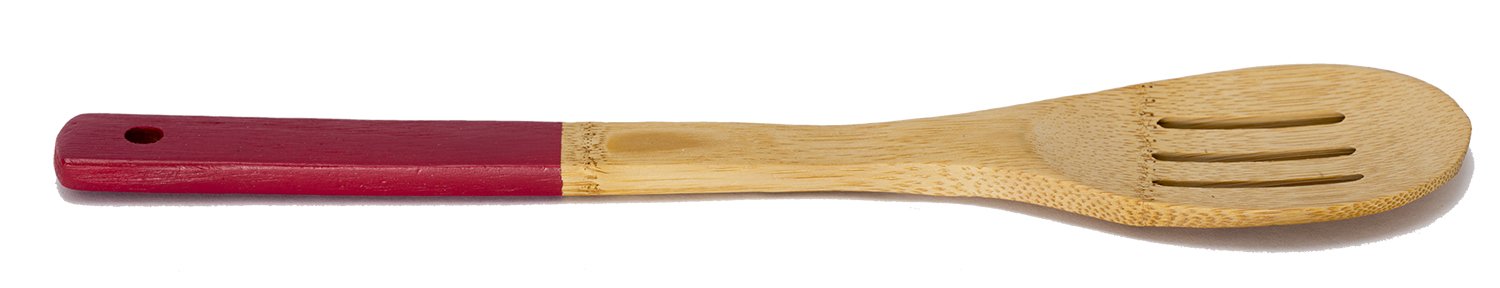 Home Basics Bamboo Cooking Utensils Set With Color Handles, 6-Piece, 2.5'' X 12'' X .25''