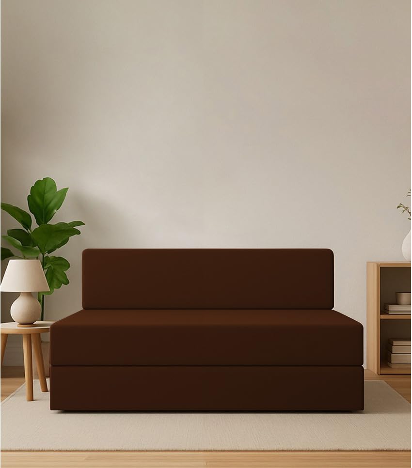 Adorn India Easy Decent 3 Seater Sofa Cum Bed 5X6 (Brown)