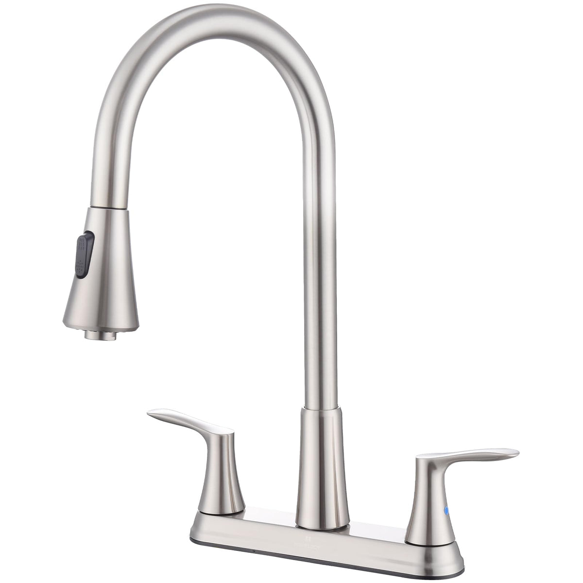 Homelody 2 Handles Kitchen Faucet With Pull Down Sprayer For 3 Hole Sink, 8 Inch 360 Rotating Spout Centerset Kitchen Sink Fauce