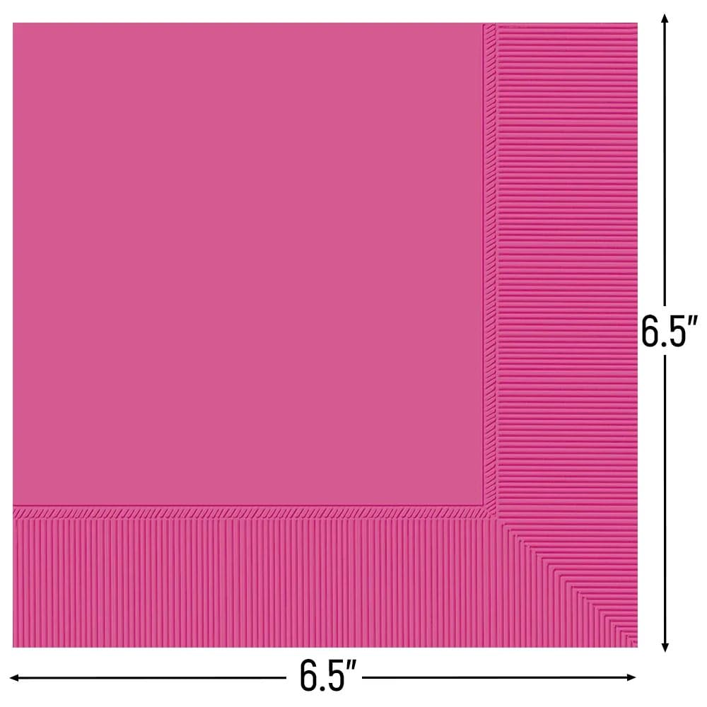 Elegant Bright Pink 2-Ply Luncheon Napkins - 6.5 X 6.5 (40-Pack) - Soft & Durable, Vibrant Mid Count Napkins - Perfect For E