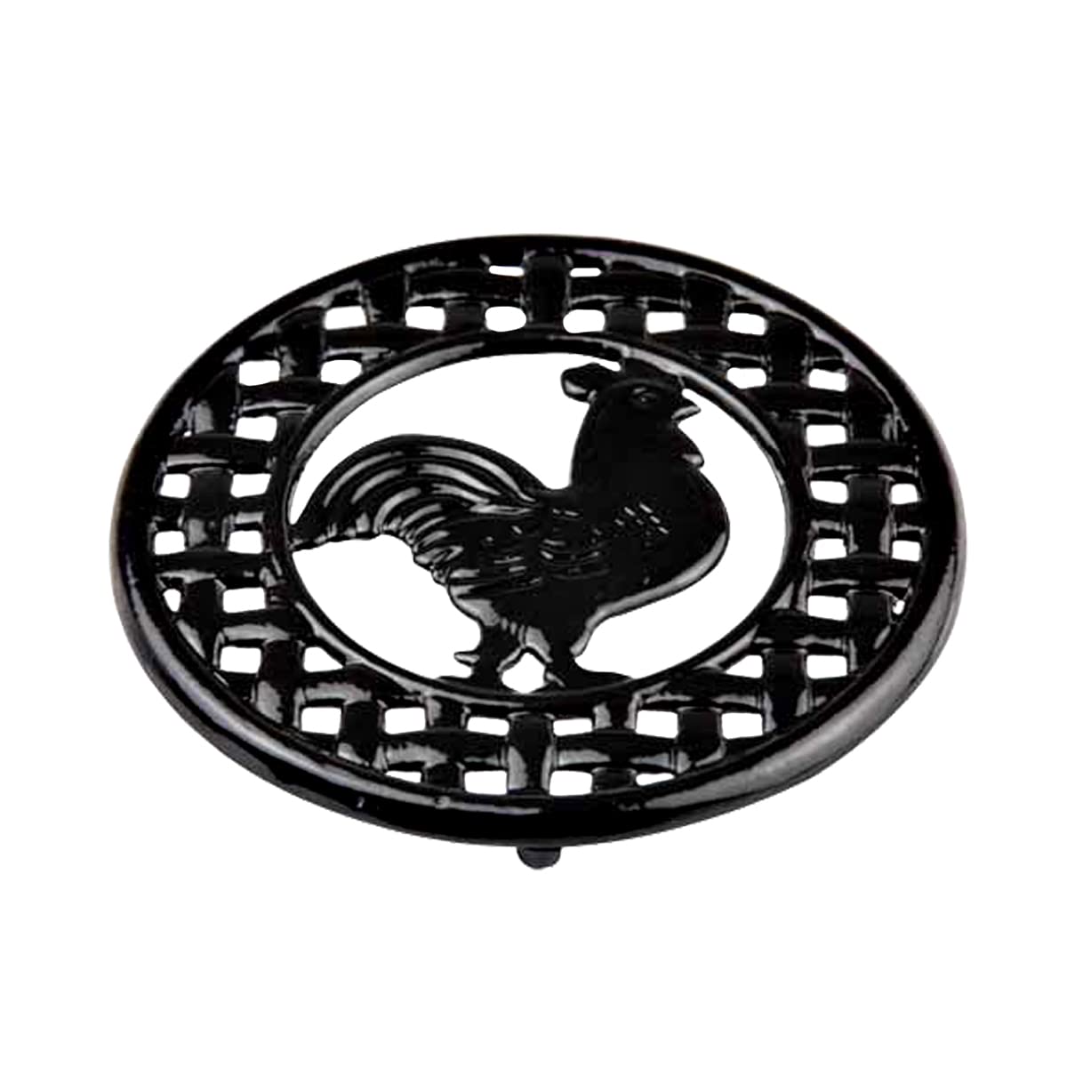 Home Basics Cast Iron Rooster (Black) Trivet, 8'' X 8'' X .62''
