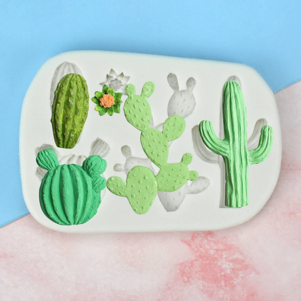 5-Cavity Cactus Plants Silicone Molds For Diy Fondant Candy Making Chocolate Mold Desserts Ice Cube Gum Clay Biscuit Plaster Res