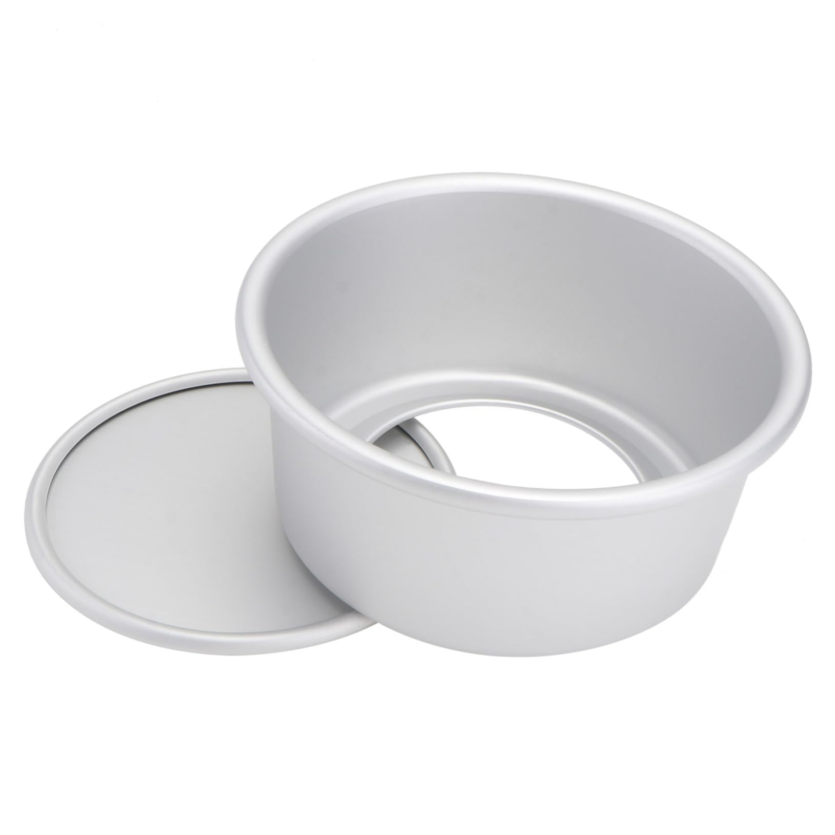 Cabilock 5 Inch Round Removable Bottom Anodized Aluminum Cake Pan Mold for Baking NonStick Bakeware for Pies and Tarts Oven Saf