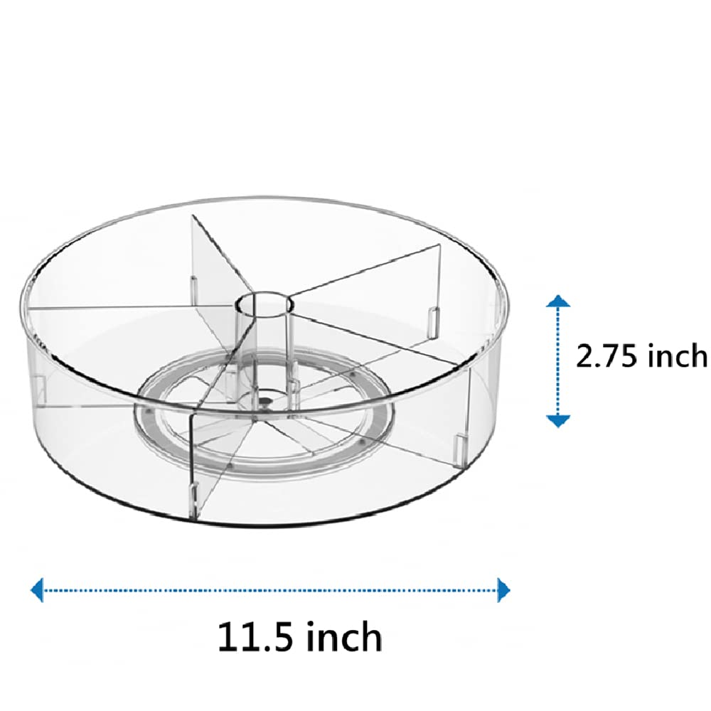 Plastic Round Lazy Susan Rotating Turntable Food Storage Container For Cabinet, Pantry, Refrigerator, Countertop, Spinning Organ