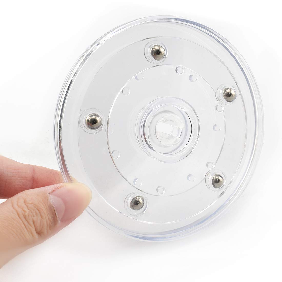 Sdtc Tech 2-Pack 4 Inch Lazy Susan Turntable Organizer 360 Degree Rotating Bearings Acrylic Round Turntable For Kitchen Corner C
