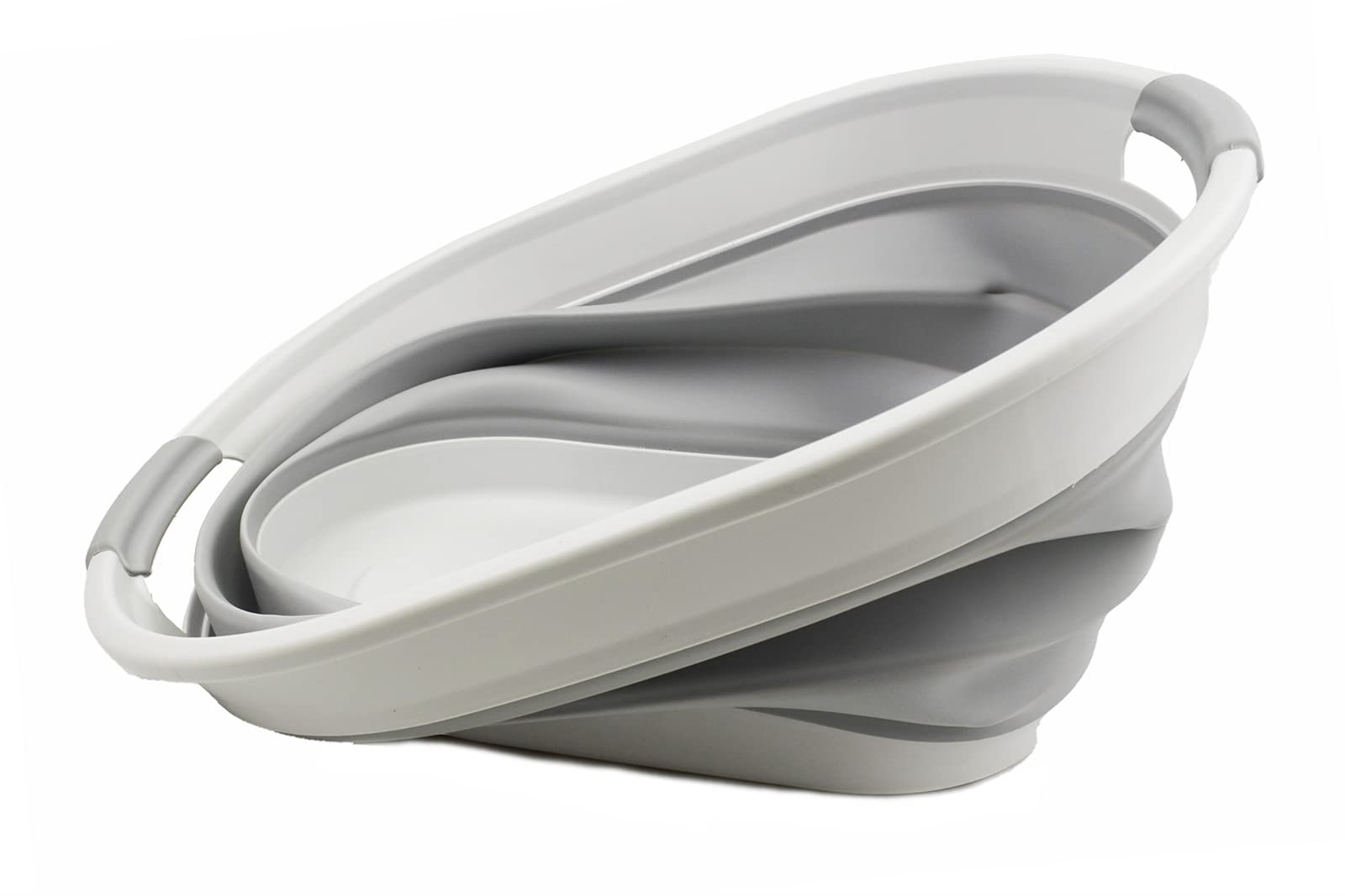 Sammart 28L (7.4 Gallon) Oval Collapsible Plastic Laundry Basket - Foldable Pop Up Storage Container/Organizer - Portable Washin