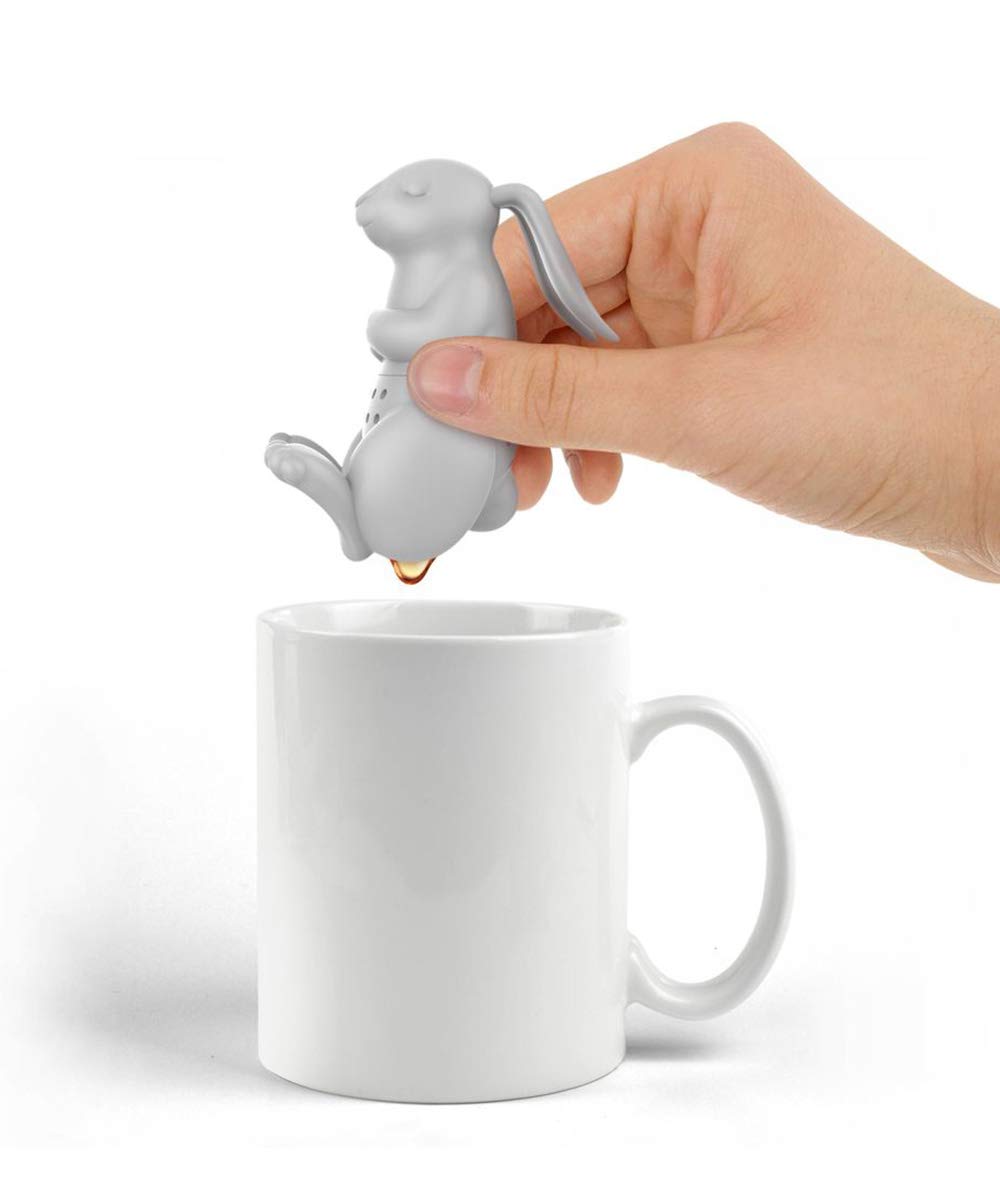 Genuine Fred Fred & Friends Fred 5216930 BREW BUNNY Rabbit Silicone Tea Infuser  Gray