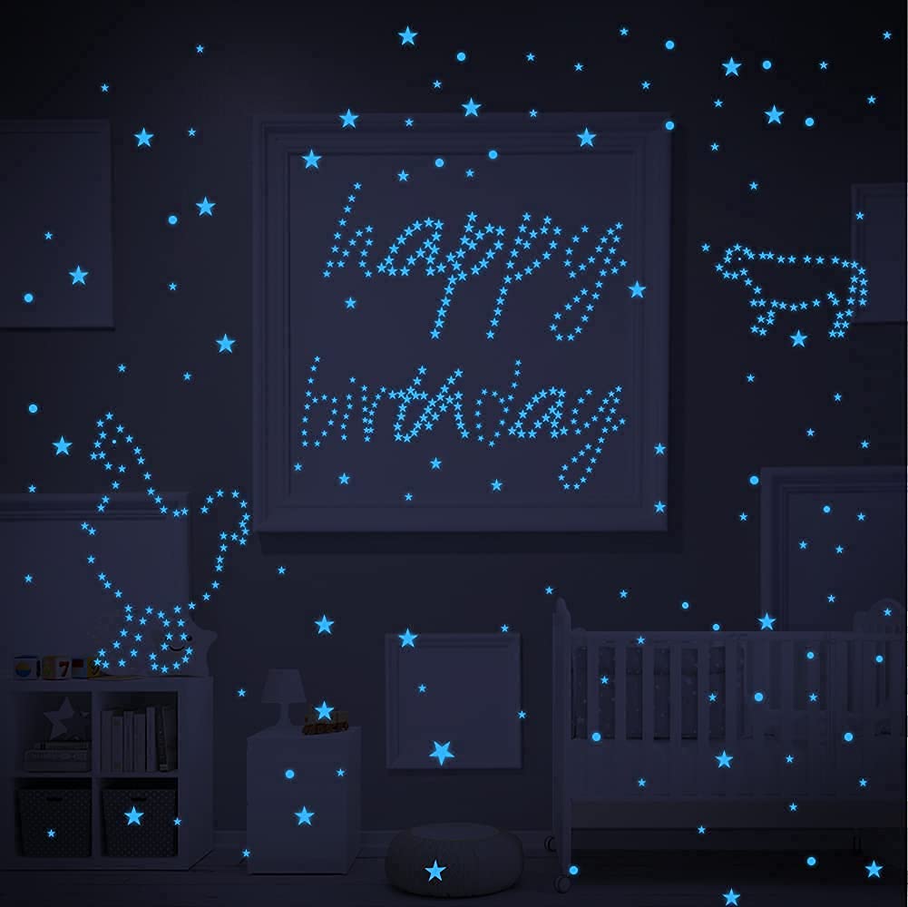 Glow in The Dark Stars for Ceiling Star Decorations for Bedroom Kids Boys Girls Room Decor Cool Things for Your Room Wall Stickers for Bedroom Play Room Living Room Wall Decorations Baby Room Decor