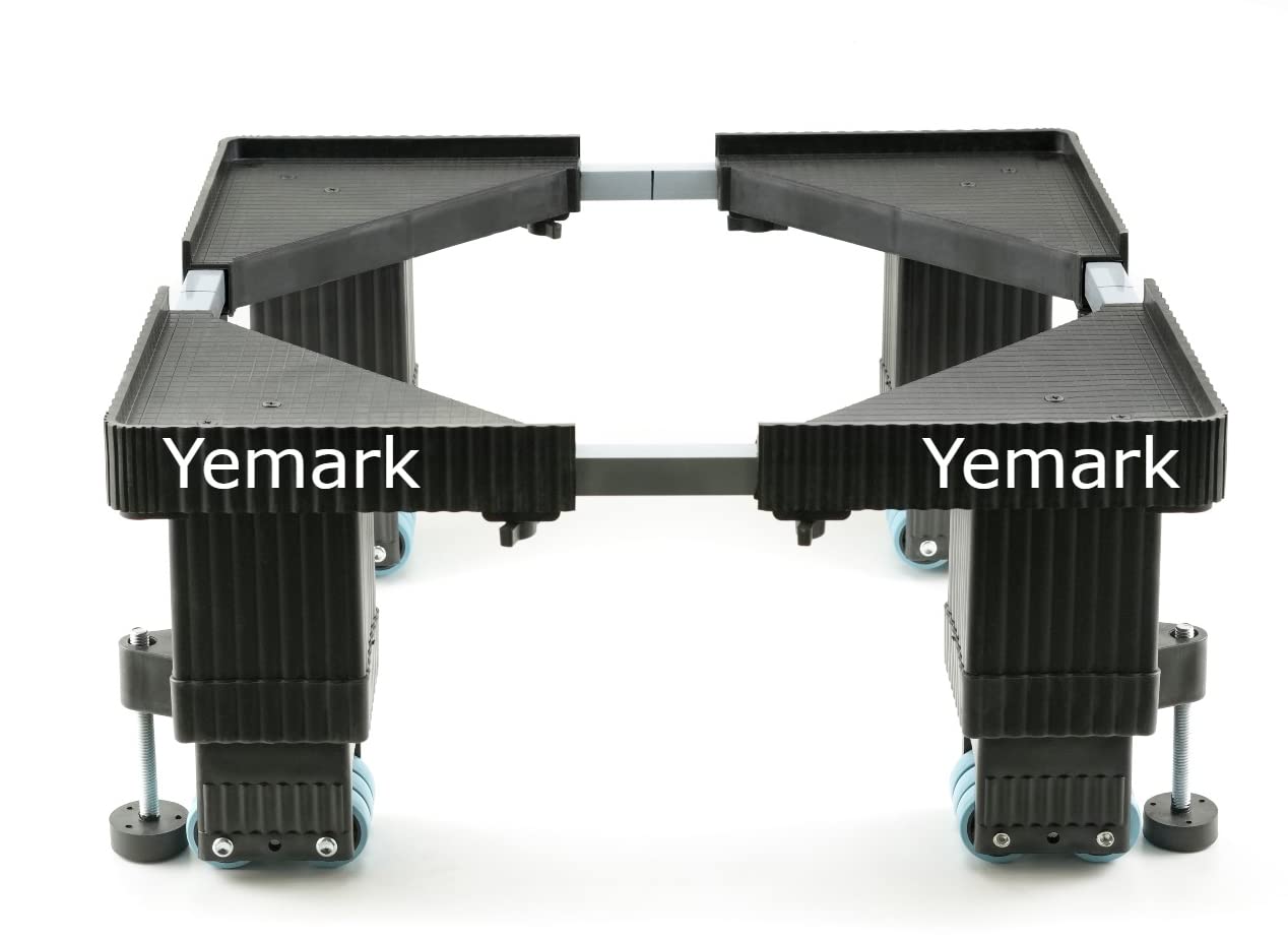 Yemark Heavy Duty Front/Specially Design For Fully Automatic Washing Machine Fridge Troley Stand (Fully Automatic) (Metal And Pl
