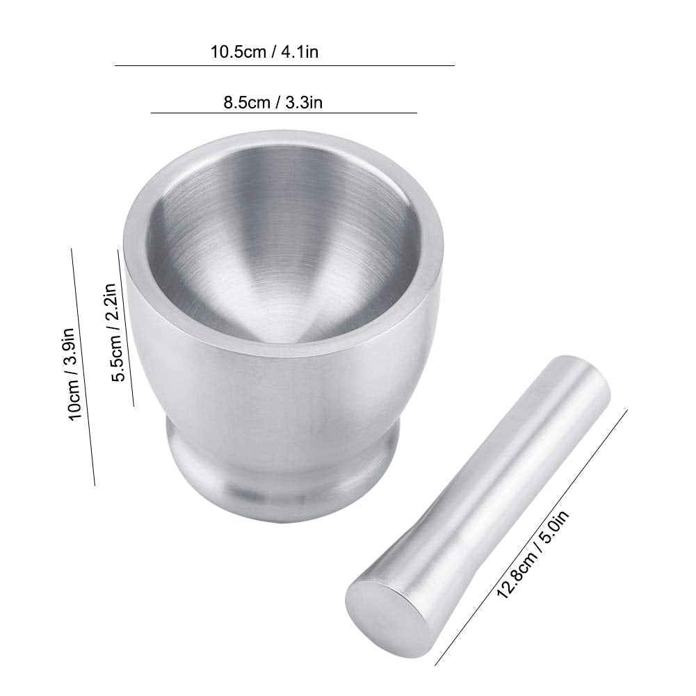 Stainless Steel Mortar And Pestle Set, Pill Crusher, Heavy Duty Kitchen Grinding Bowl Grinding Tool For Grinding Spices Seasonin