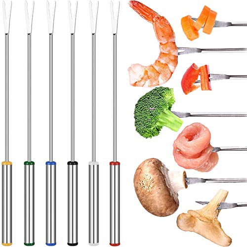 24Pcs Fondue Forks, Betterjonny 9.4In Stainless Steel Fondue Sticks Color Coded Cheese Forks With Heat Resistant Handle For Hot