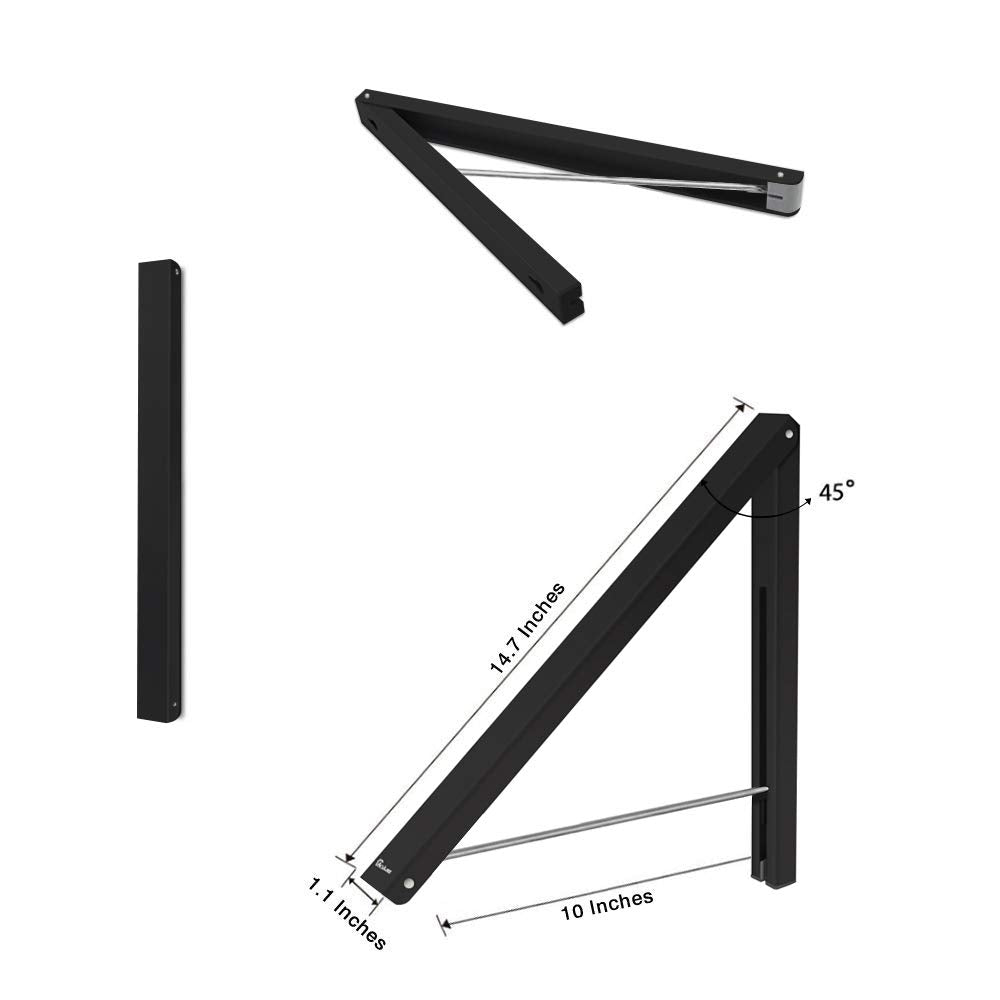 Anjuer Laundry Room Clothes Rack - Wall Mounted Retractable Folding Clothes Hanger Drying Rack For Laundry Room Closet Storage O